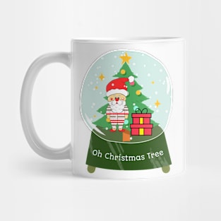 OH Christmas Tree Santa Claus Snowglobe Mug